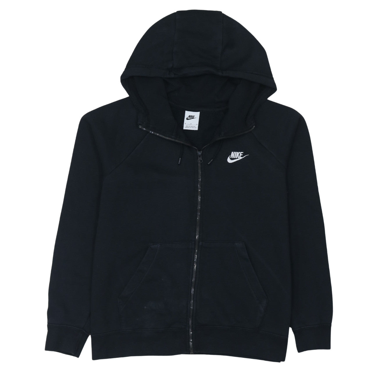 Nike Women's Black Full Zip Hoodie Medium Cotton Blend Sweatshirt