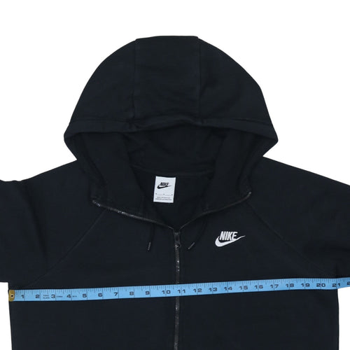 Nike Women's Black Full Zip Hoodie Medium Cotton Blend Sweatshirt