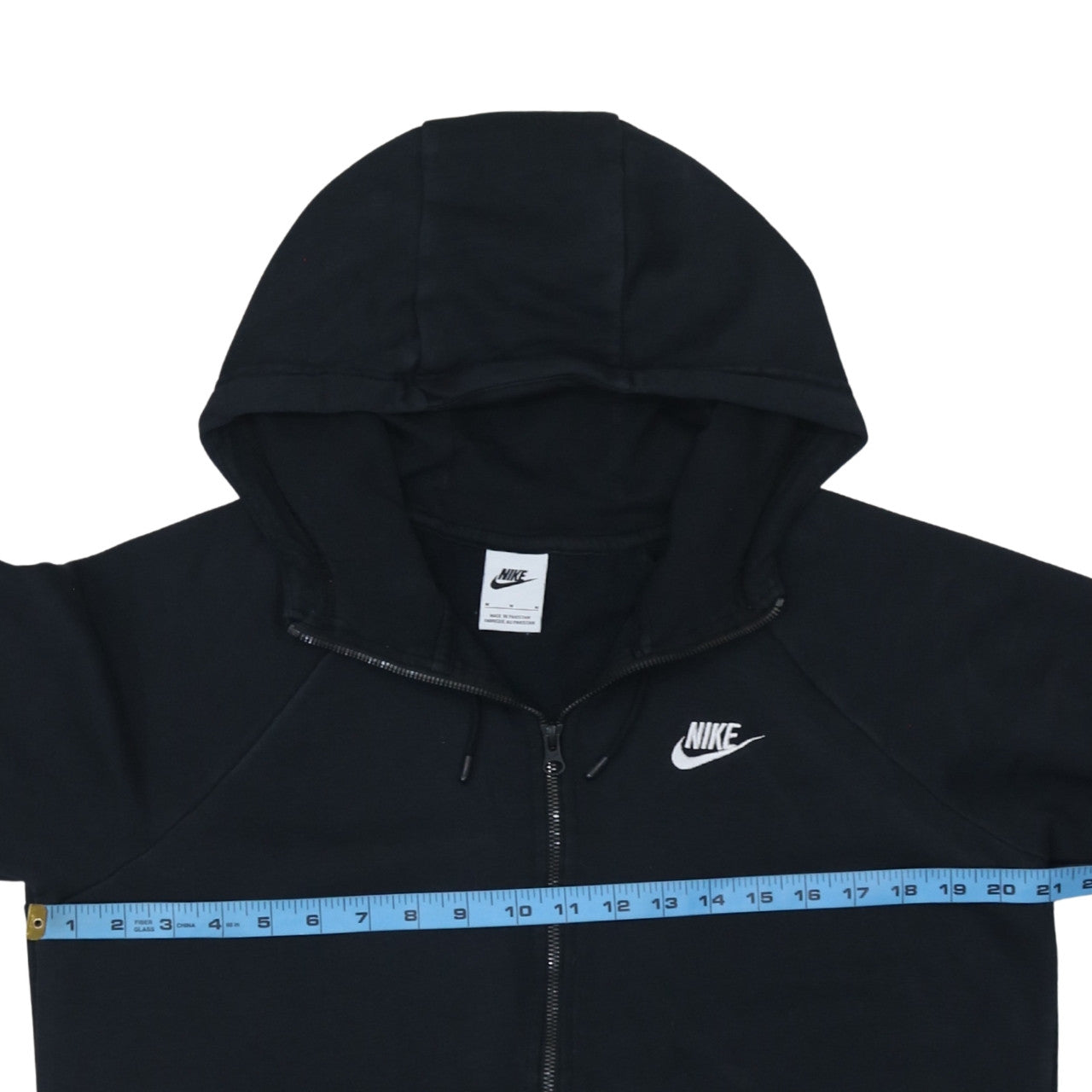 Nike Women's Black Full Zip Hoodie Medium Cotton Blend Sweatshirt