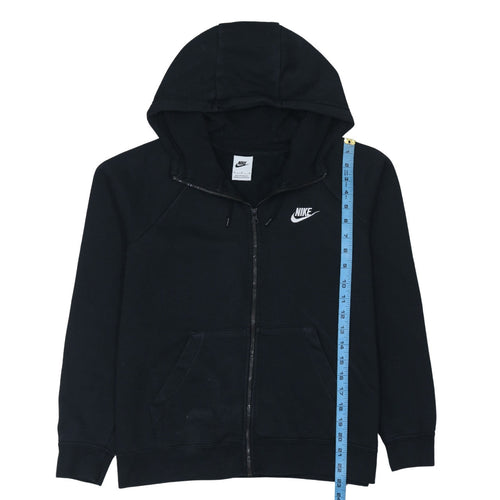 Nike Women's Black Full Zip Hoodie Medium Cotton Blend Sweatshirt