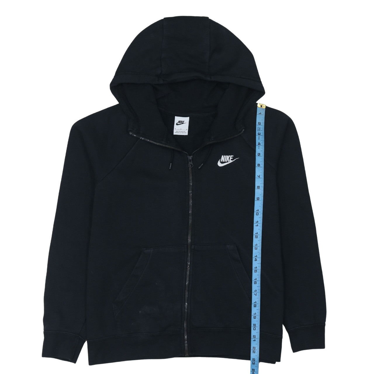 Nike Women's Black Full Zip Hoodie Medium Cotton Blend Sweatshirt