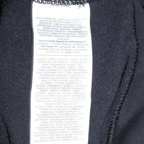 Nike Women's Black Full Zip Hoodie Medium Cotton Blend Sweatshirt