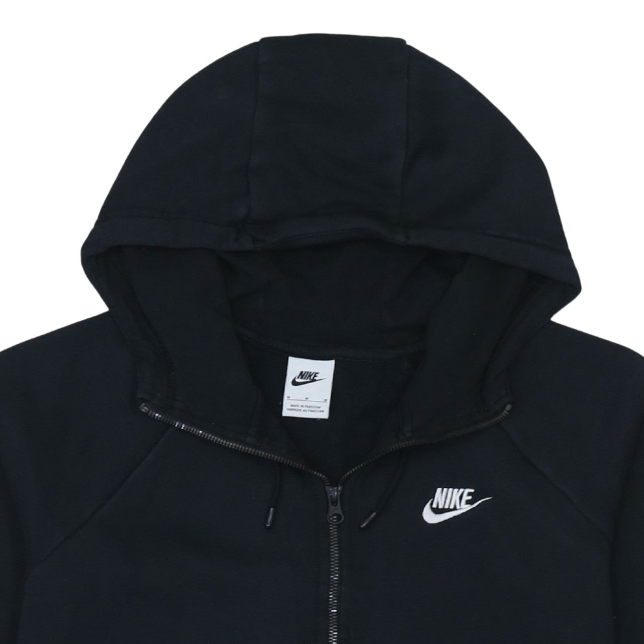Nike Women's Black Full Zip Hoodie Medium Cotton Blend Sweatshirt