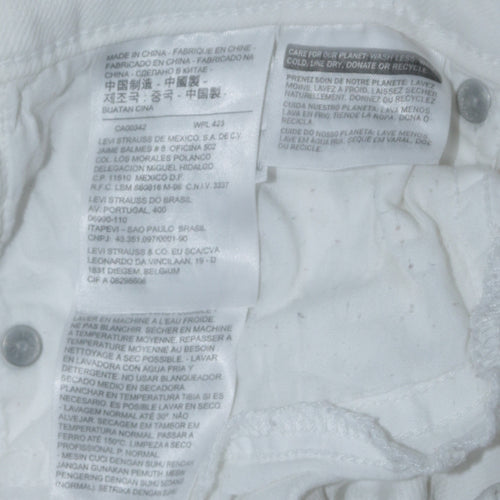 Levi's Women's White 711 Skinny Jeans Size 30 Mid Rise Denim
