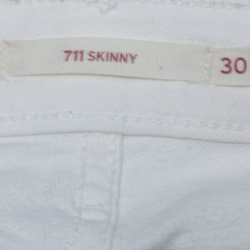 Levi's Women's White 711 Skinny Jeans Size 30 Mid Rise Denim
