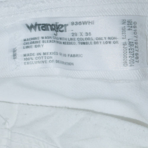 Wrangler Women's White Straight Leg Jeans Size 12 Regular Fit Cotton Denim