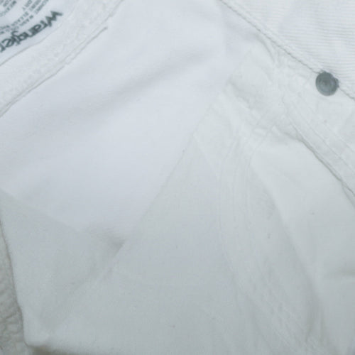 Wrangler Women's White Straight Leg Jeans Size 12 Regular Fit Cotton Denim
