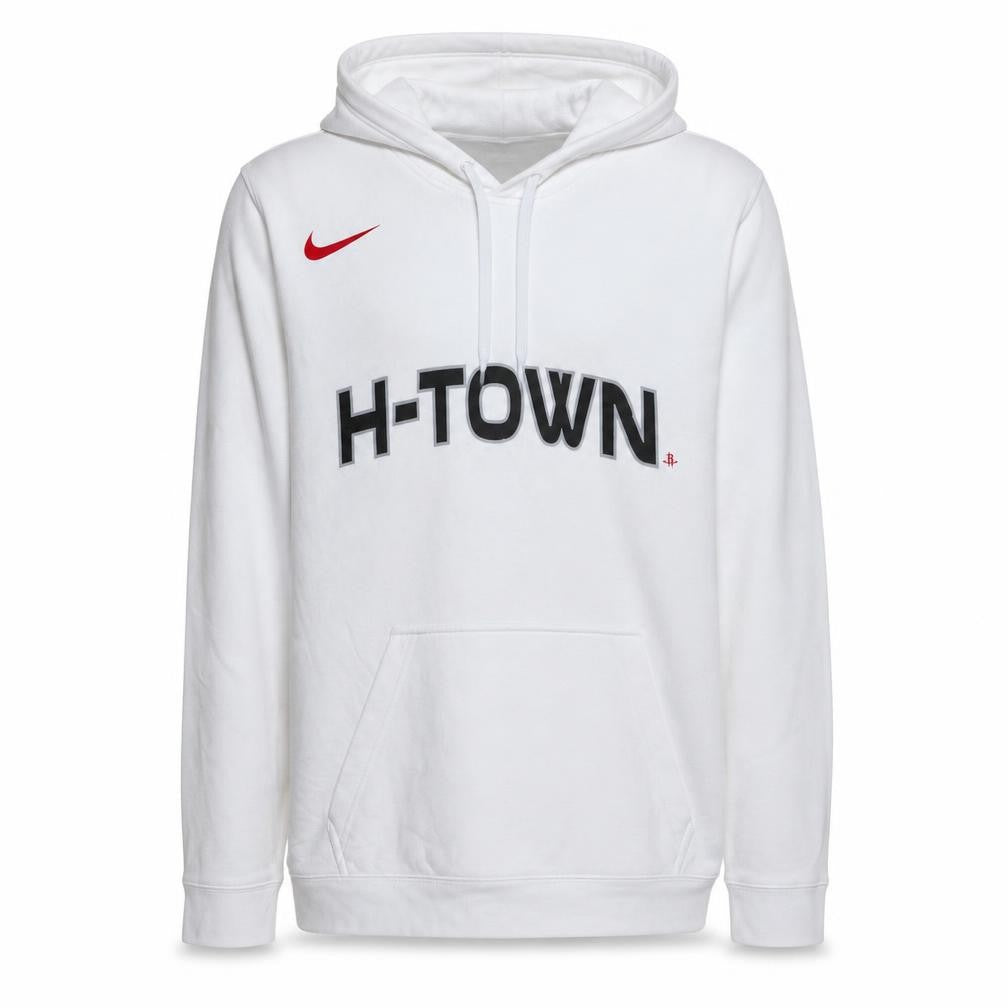 Nike Men's White H-Town Pullover Hoodie Size S Regular Fit Sportswear