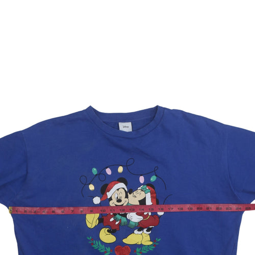 Disney Tu Women's Blue Christmas Mickey & Minnie Sweatshirt Size 18