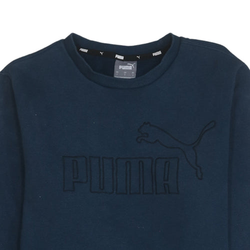 PUMA Men's Navy Blue Crew Neck Pullover Sweatshirt Size S