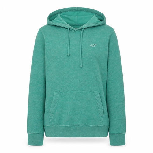 Hollister Women’s Green Pullover Hoodie Small Cotton Blend Casual