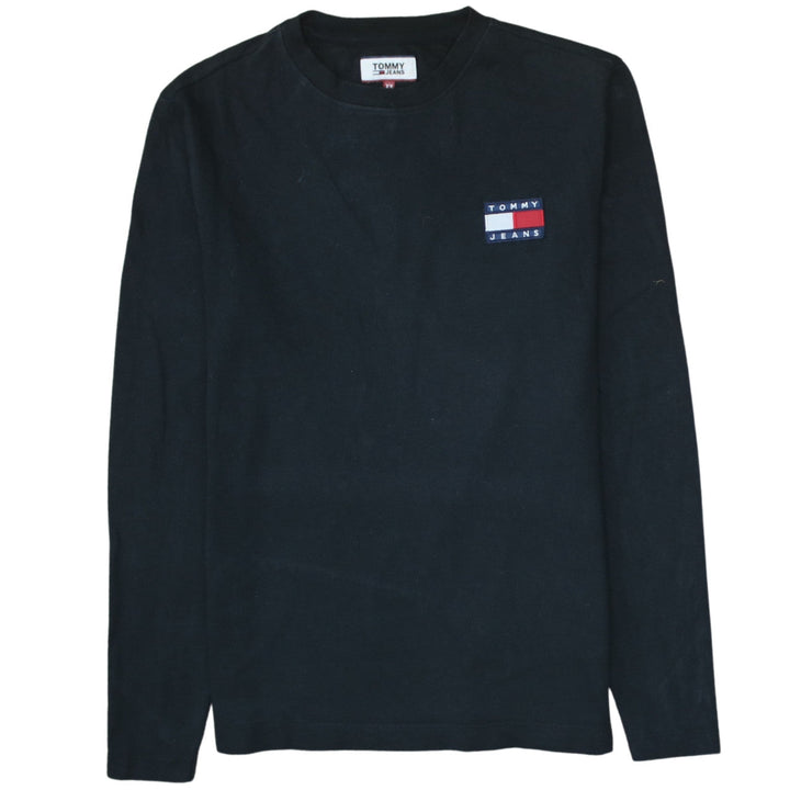 Tommy Jeans Men's Black Long Sleeve Cotton Crew Neck T-Shirt XS
