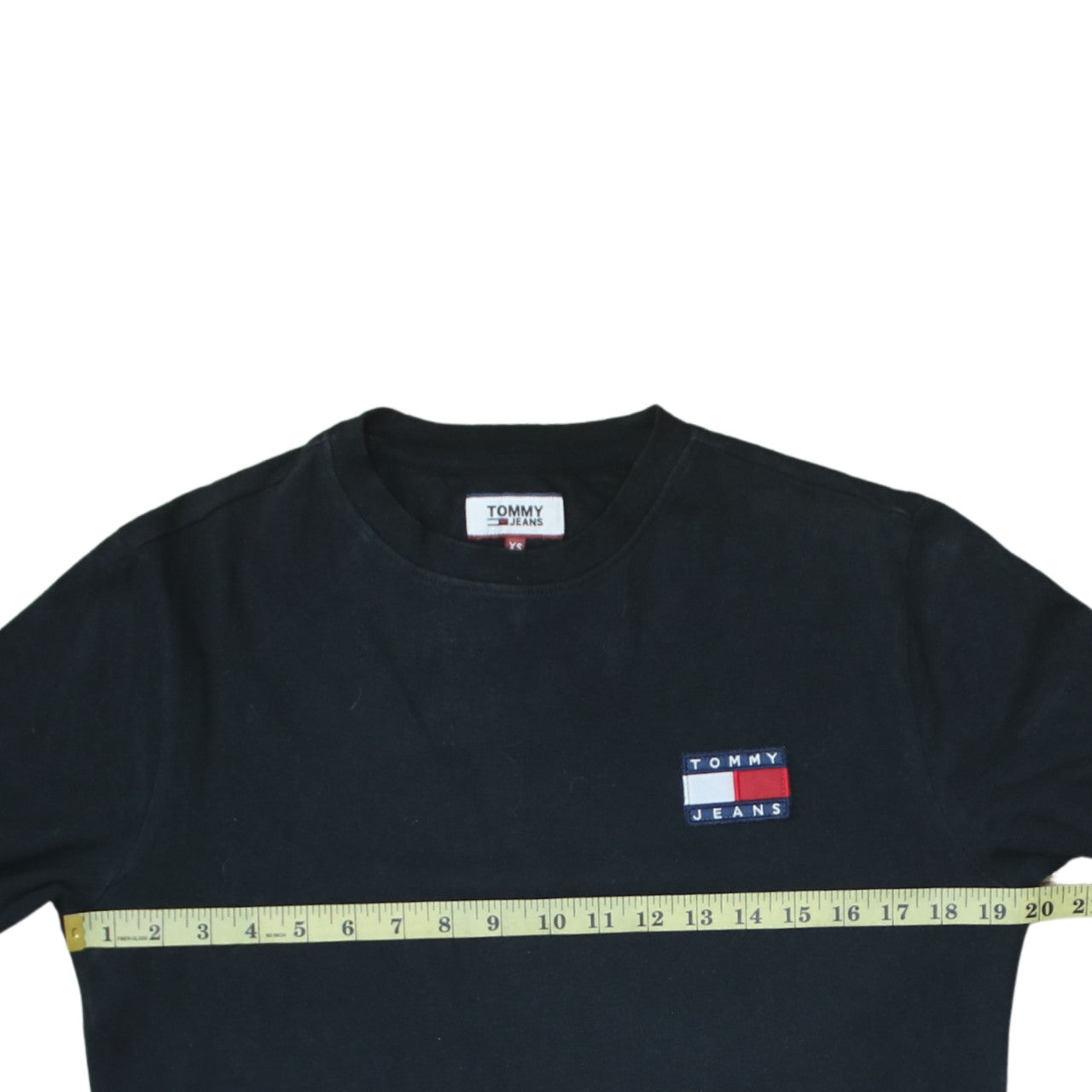 Tommy Jeans Men's Black Long Sleeve Cotton Crew Neck T-Shirt XS