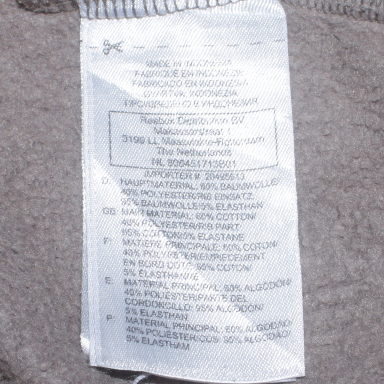 Reebok Women’s Grey Pullover Hoodie Size M Cotton Blend Logo Sweatshirt