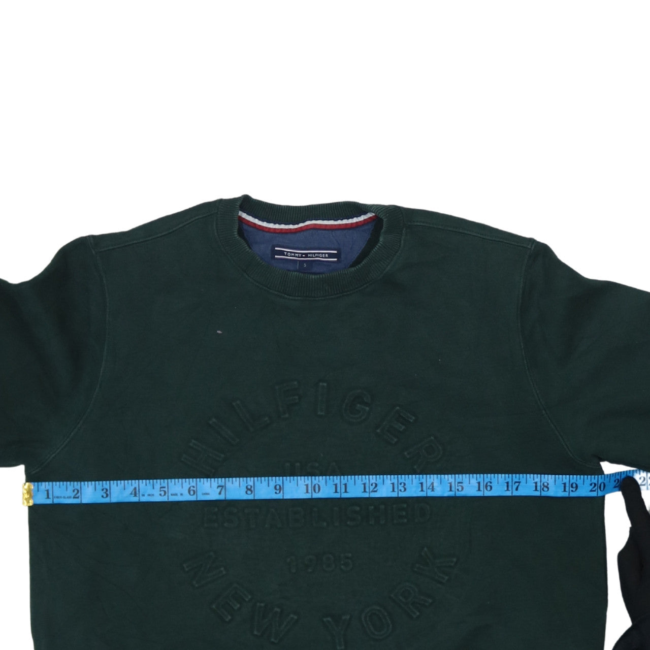 Tommy Hilfiger Mens Green Small Pullover Sweatshirt Classic Fit