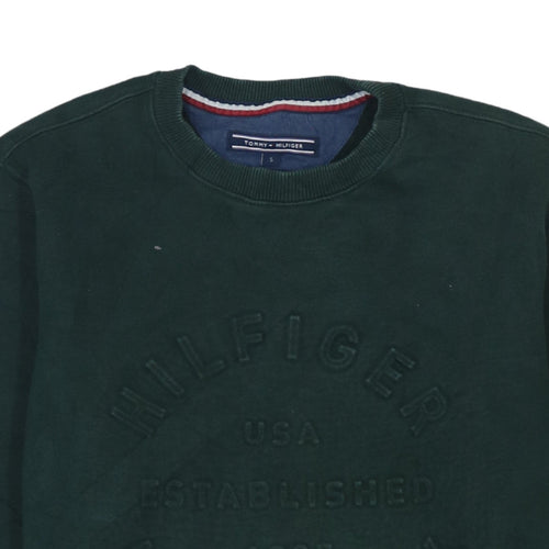 Tommy Hilfiger Mens Green Small Pullover Sweatshirt Classic Fit