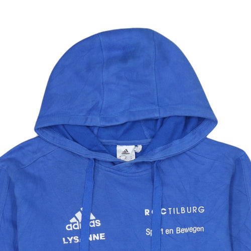 Adidas Men's Blue Hooded Pullover Sweatshirt Small