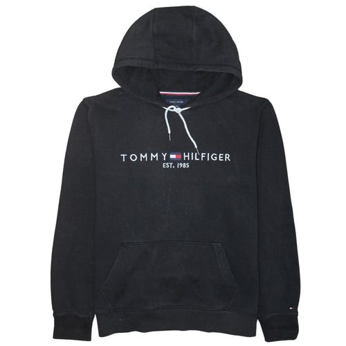 Tommy Hilfiger Men's Black XL Pullover Hoodie Embroidered Logo