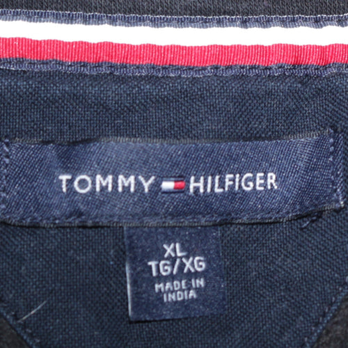 Tommy Hilfiger Men's Black XL Pullover Hoodie Embroidered Logo