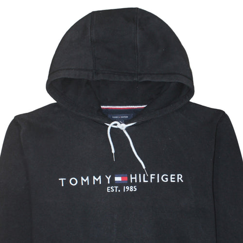 Tommy Hilfiger Men's Black XL Pullover Hoodie Embroidered Logo