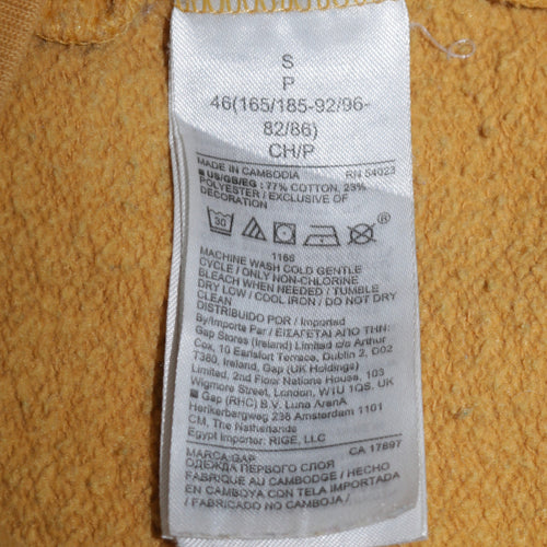 GAP Women Mustard Yellow Pullover Hoodie Small Cotton Blend