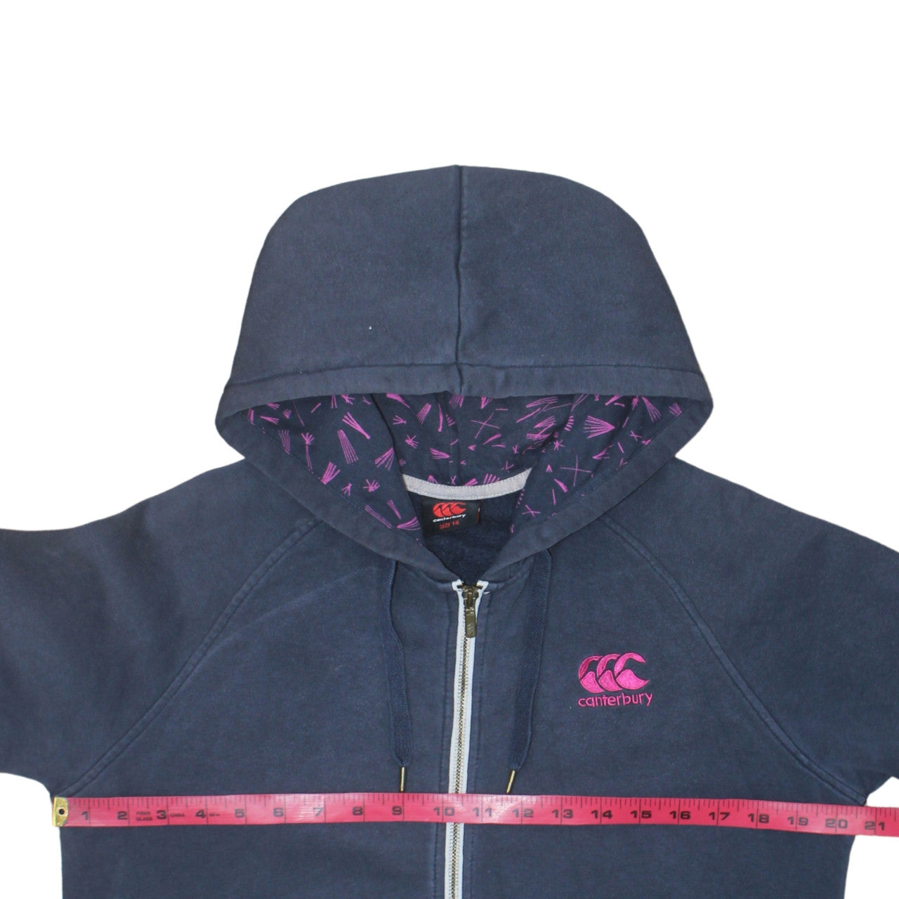 Canterbury Women's Navy Full Zip Hoodie Size 14 Hooded Sweatshirt
