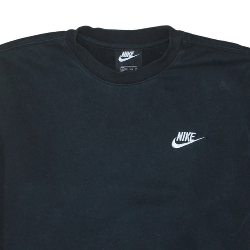 Nike Womens Black XS Pullover Crew Neck Logo Sweatshirt
