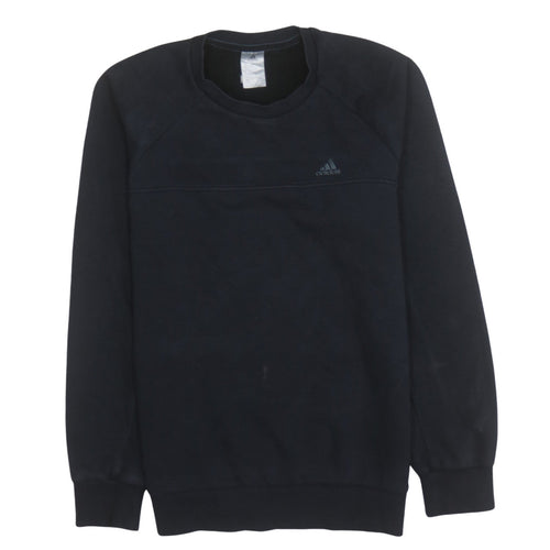 Adidas Men's Black Small Pullover Crew Neck Fleece Sweatshirt