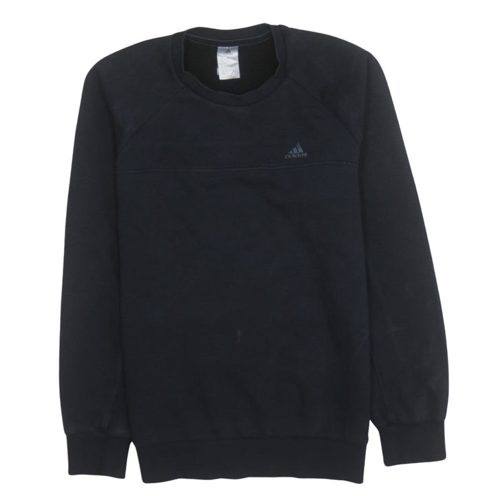 Adidas Men's Black Small Pullover Crew Neck Fleece Sweatshirt