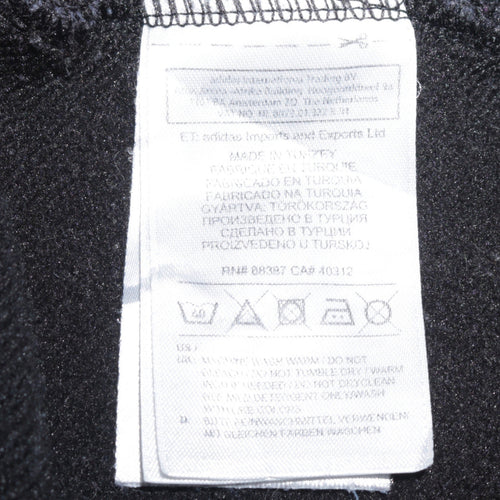 Adidas Men's Black Small Pullover Crew Neck Fleece Sweatshirt