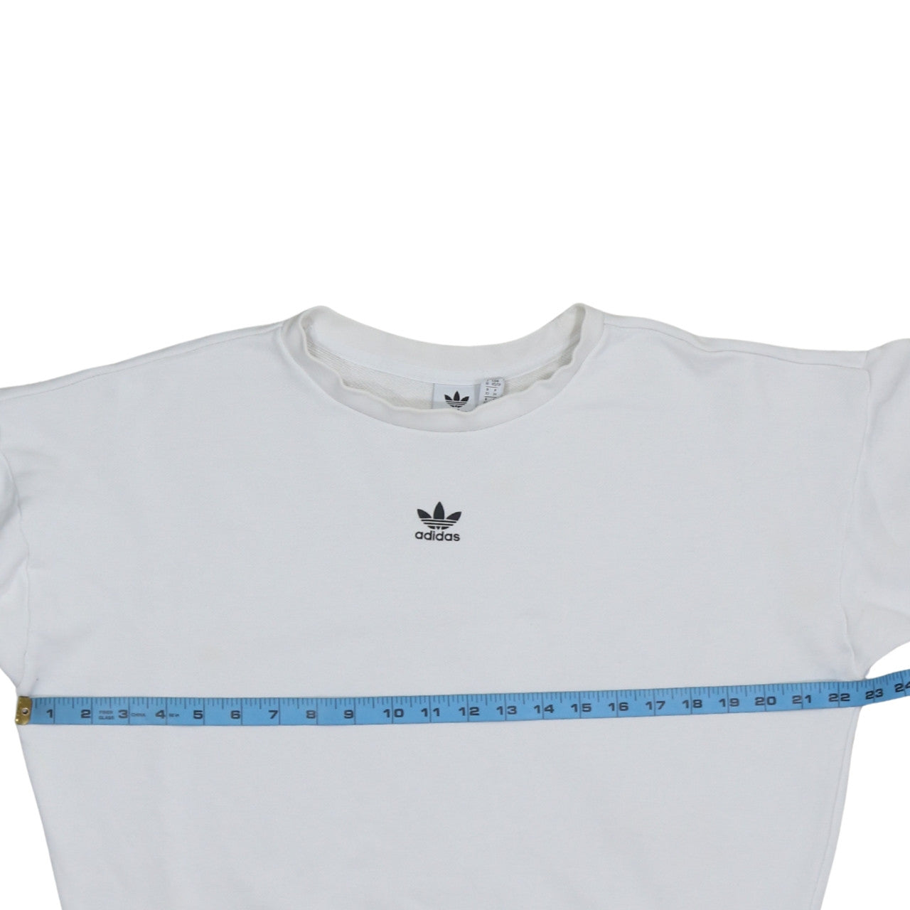 Adidas Women White Crew Neck Long Sleeve Logo Sweatshirt XS