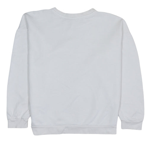 Adidas Women White Crew Neck Long Sleeve Logo Sweatshirt XS