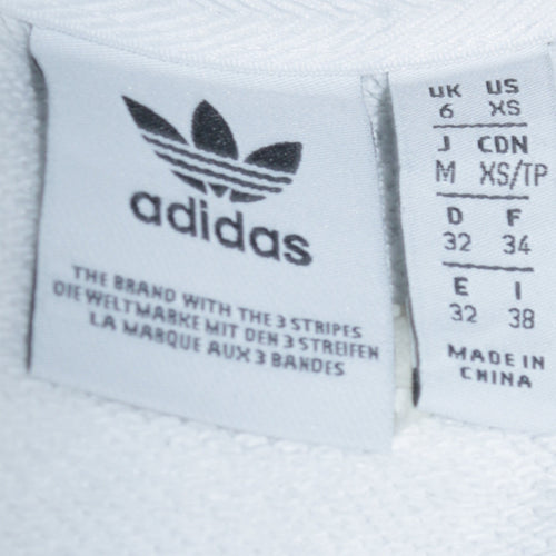 Adidas Women White Crew Neck Long Sleeve Logo Sweatshirt XS
