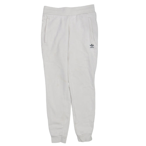 Adidas Womens White XS Joggers Fleece Cotton Blend Sweatpants