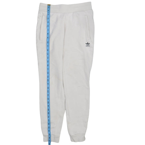 Adidas Womens White XS Joggers Fleece Cotton Blend Sweatpants