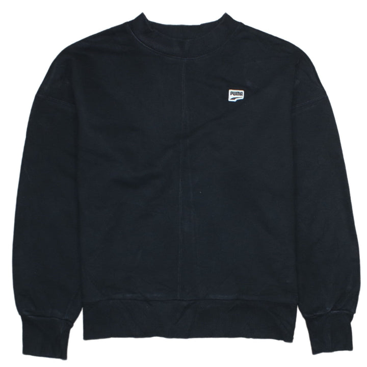 Puma Womens Black XS Crew Neck Pullover Sweatshirt