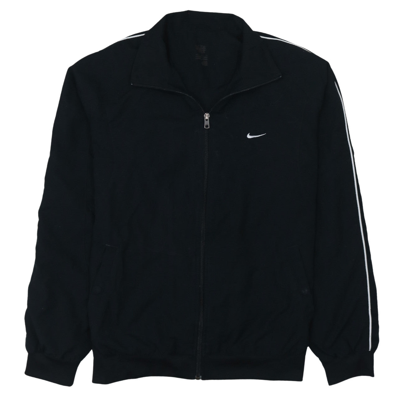 Nike Men's Black Track Jacket Medium Full Zip Lightweight