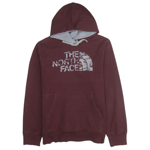 The North Face Men's Brown Pullover Hoodie L Logo Fleece Regular Fit