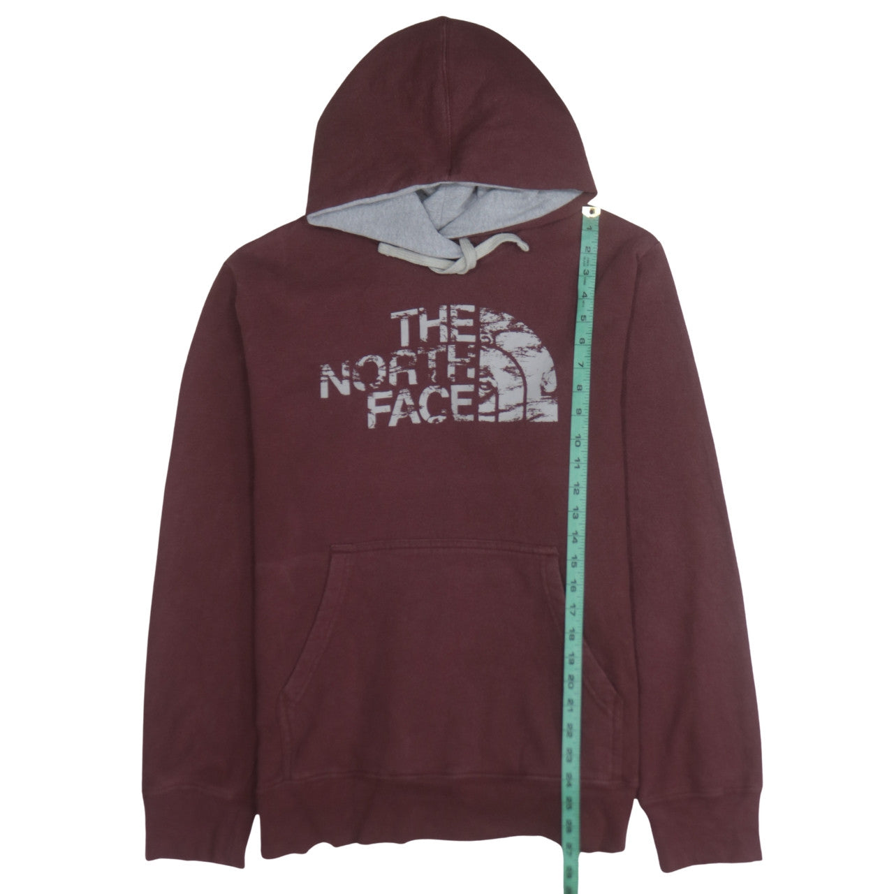 The North Face Men's Brown Pullover Hoodie L Logo Fleece Regular Fit