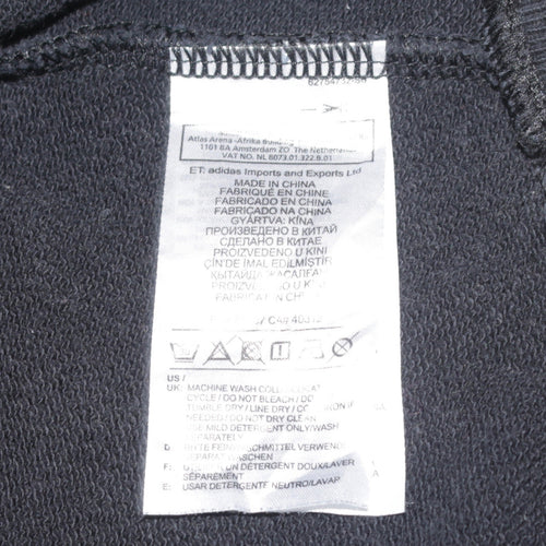 Adidas Women Black Hoodie UK 10 Pullover Hooded Sweatshirt