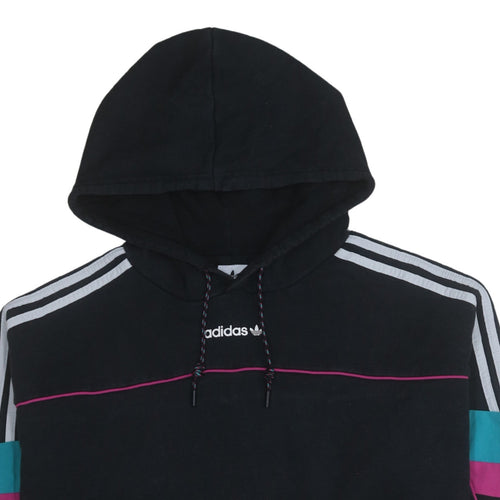 Adidas Women Black Hoodie UK 10 Pullover Hooded Sweatshirt