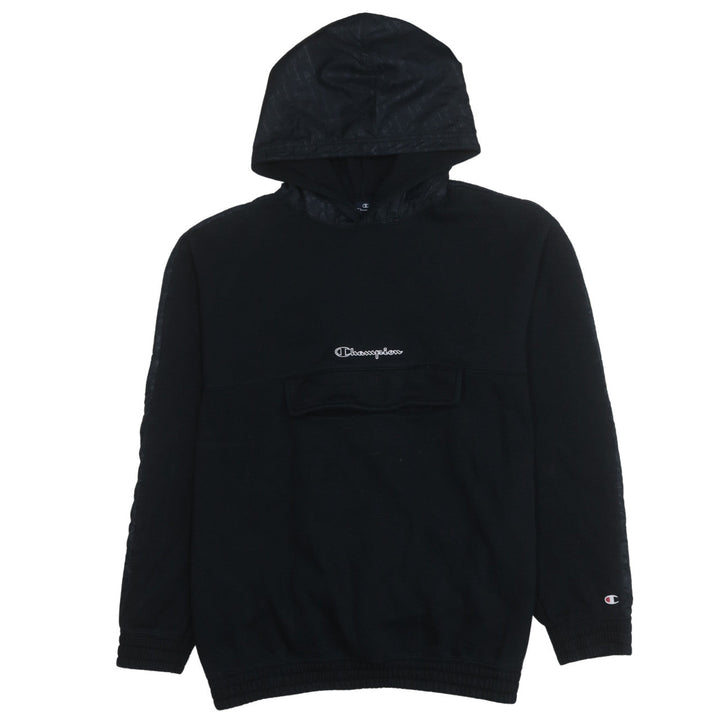 Champion Mens Black XL Pullover Hoodie Fleece Logo Sportswear