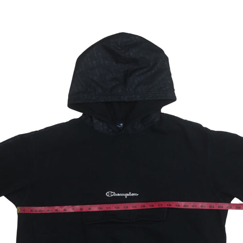 Champion Mens Black XL Pullover Hoodie Fleece Logo Sportswear