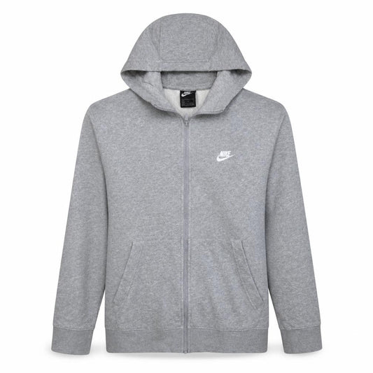 Front view of Nike Men's Grey Full Zip Hoodie XL Cotton Blend Casual Sweatshirt