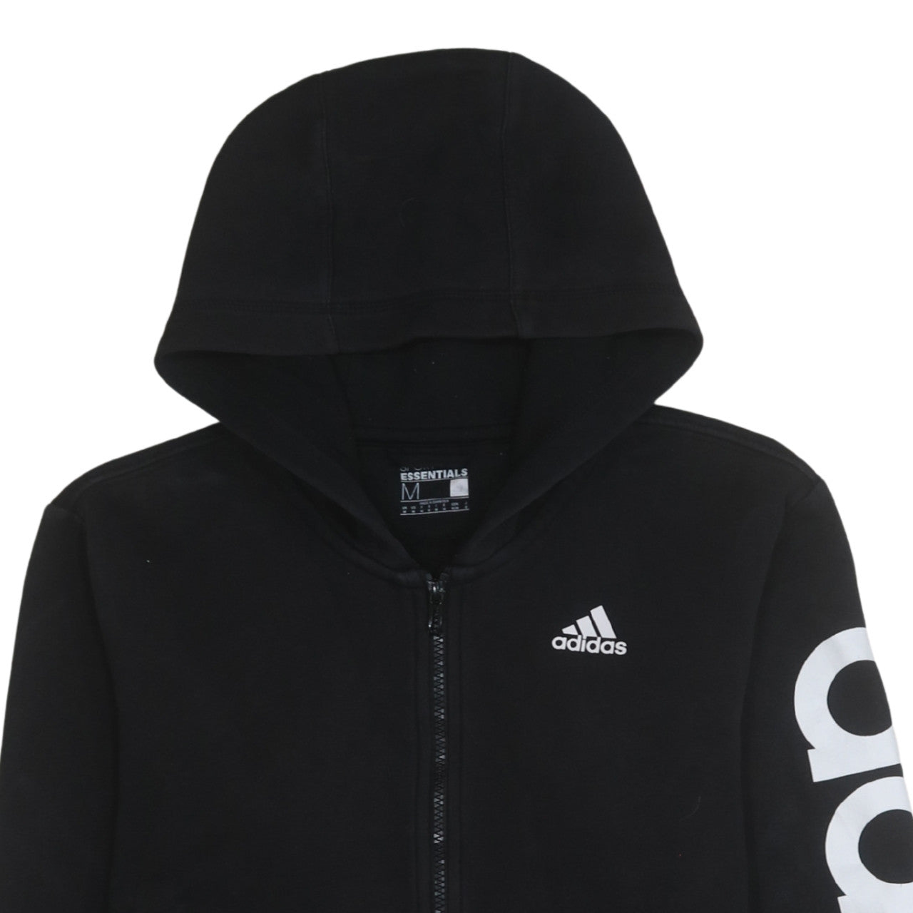 adidas Men's Black Full Zip Hoodie Medium Sports Essentials