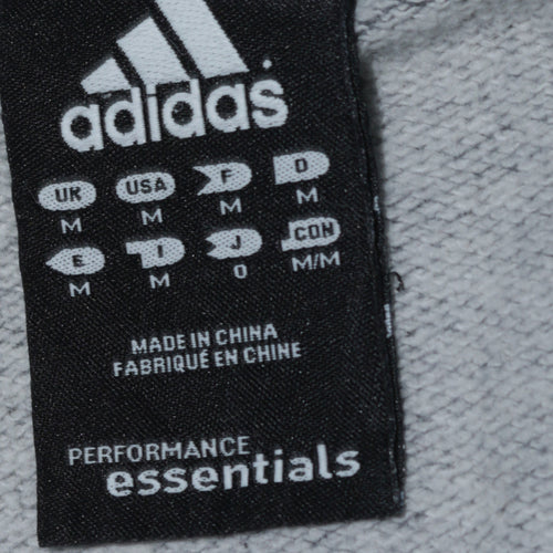 Adidas Men's Grey Full Zip Hoodie Medium Sports Style