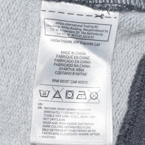 Adidas Men's Grey Full Zip Hoodie Medium Sports Style
