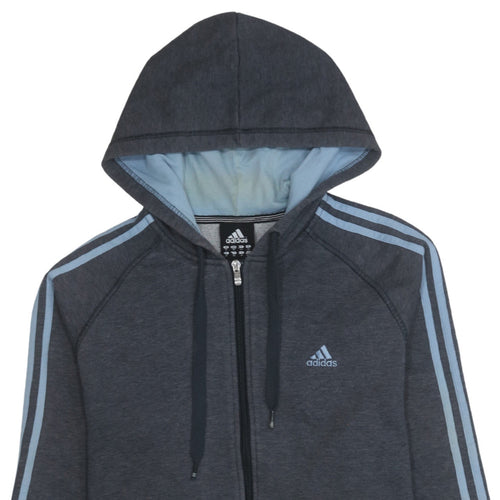 Adidas Men's Grey Full Zip Hoodie Medium Sports Style