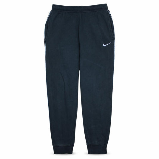Front view of Nike Men's Black Fleece Joggers Sweatpants, size M, Tapered Fit