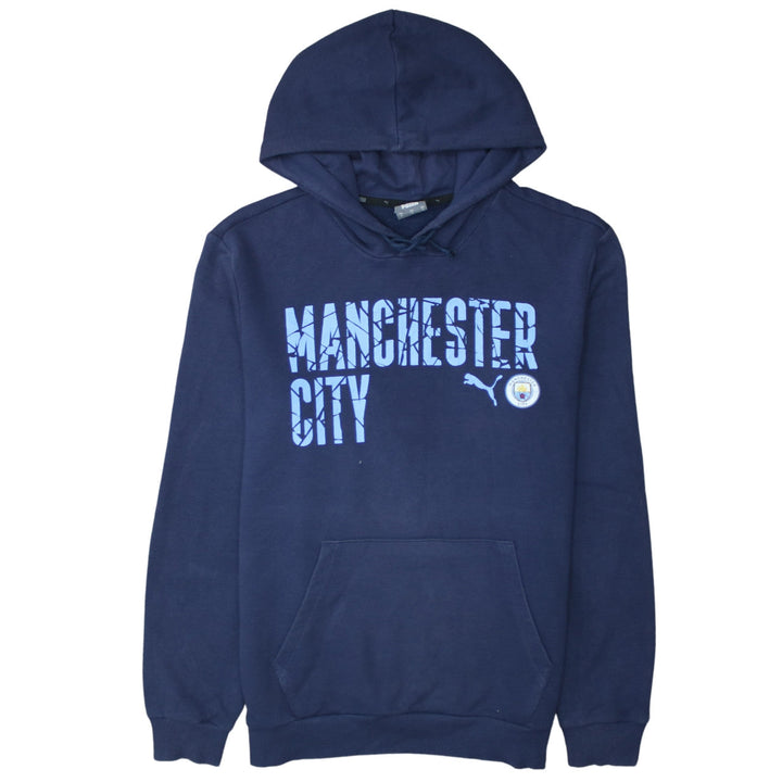 Puma Men’s Blue Manchester City Pullover Hoodie M Football Sweatshirt